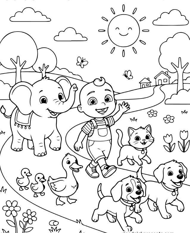 پیش‌نمایش نقاشی Cocomelon Animal Parade